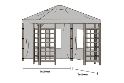 Sidovägg paviljong Grå Brafab Hållbara utemöbler med svensk design